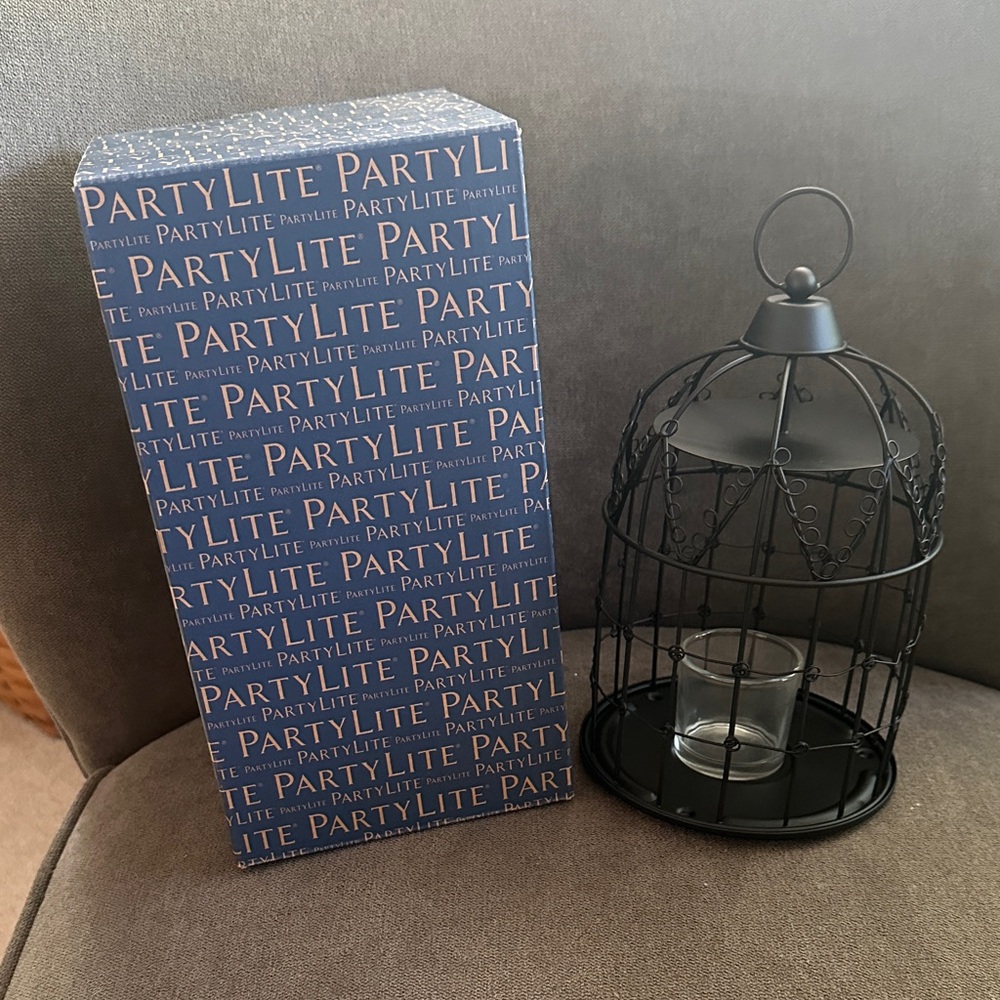 PartyLite Black Wire Lace Birdcage Votive Candle Holder P92873